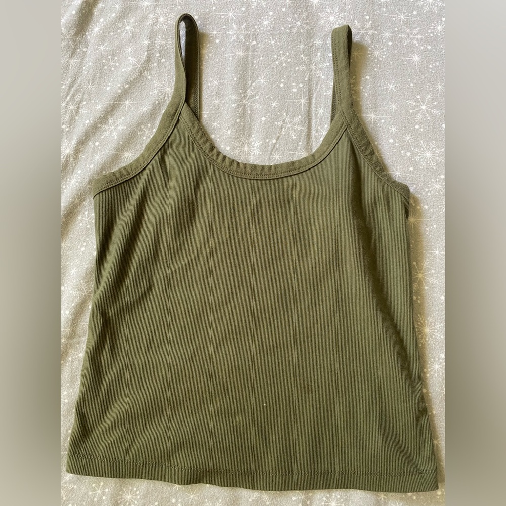 Green spaghetti strap top